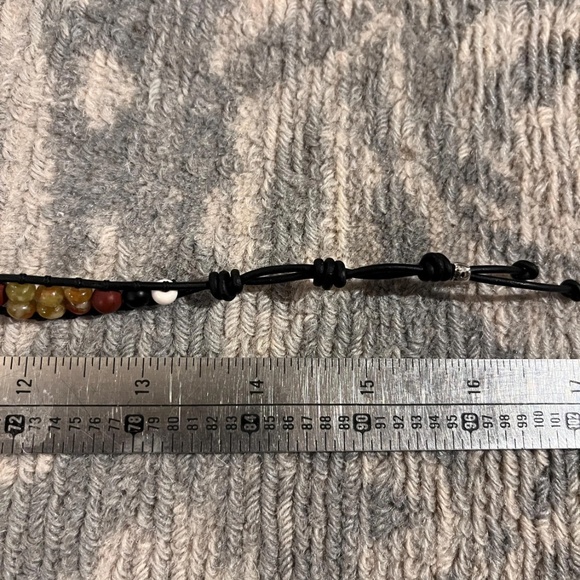 Double Wrap Leather Bracelet - Jasper, Jade, Onyx, Artisan Button Clasp -UNISEX - Picture 9 of 10